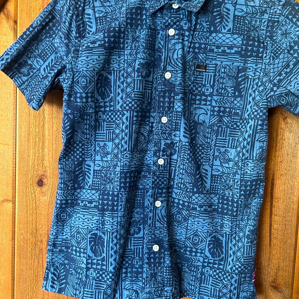 Boys Blue Patterned Shirt